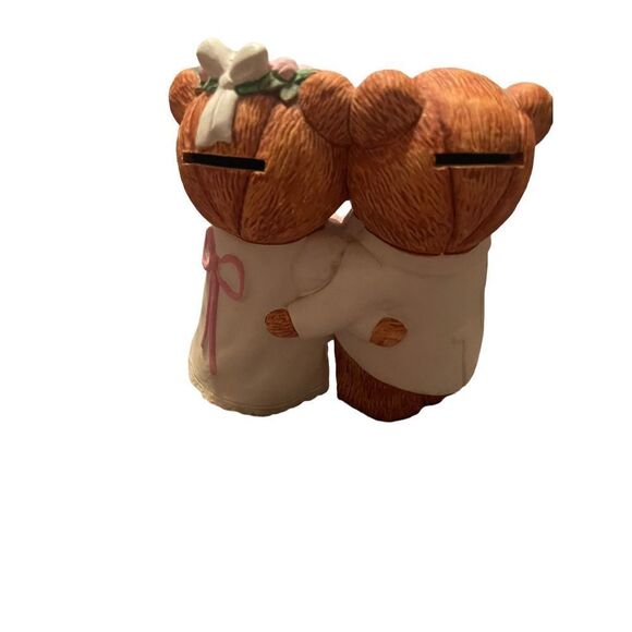Enesco Bride & Groom Bear Cake Topper Wedding Couple Figurine Size 6" bank - Picture 4 of 10